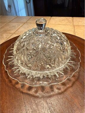 3.  Vintage Butter Or Cheese Dome Covered Dish Anchor Hocking